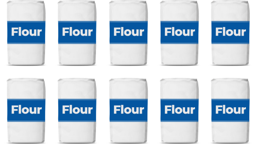 10 Bags of traditional refined wheat flour
