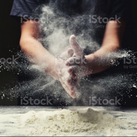 Cheff making dough