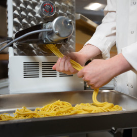 Pasta being extruded