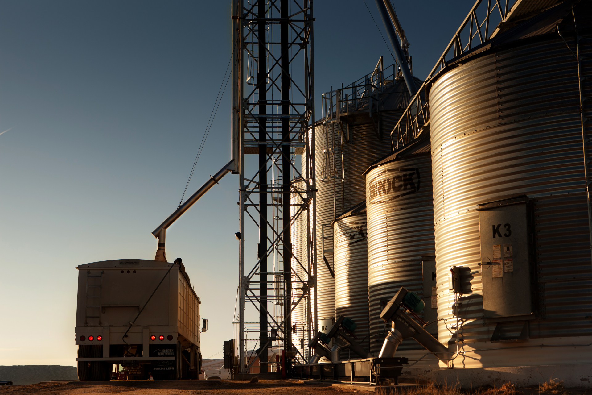 Grain being loaded into a truck