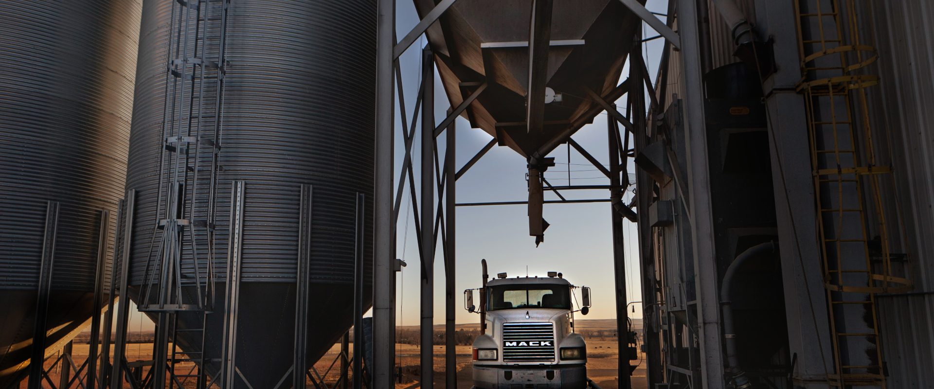 Grain being loaded into a truck